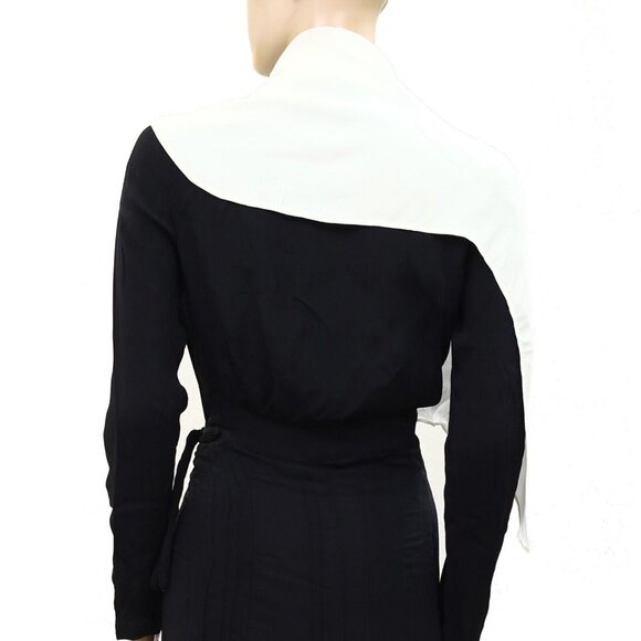 Mimi Liberte Michael Klein Wrap Maxi Dress Solid Long Sleeve Resort S-38 256424 - Picture 5 of 6